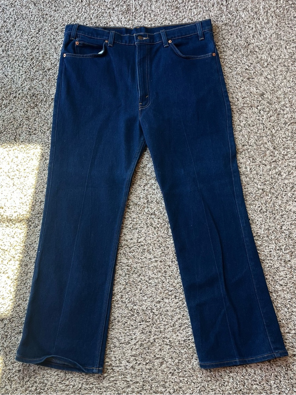 Vintage 90’s Levis 517 orange tab bootcut mid-high rise dark wash denim 38x29